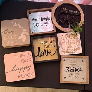 Decorative Wooden Sign Set